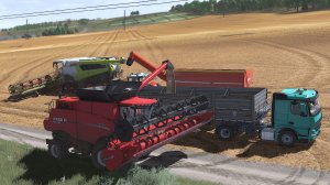 FS25 Карта Подильський край #03. Уборка гречки Claas, Case, Massey Ferguson, Mersedes-Benz