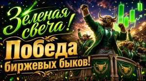 Зеленая свеча! Победа биржевых быков!