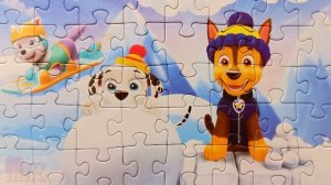 Щенячий Патруль играет в снежки - собираем пазл для детей Paw Patrol