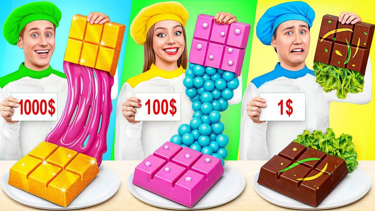 1$ vs 100$ vs 1000$ Кулинарный Челлендж смотреть онлайн