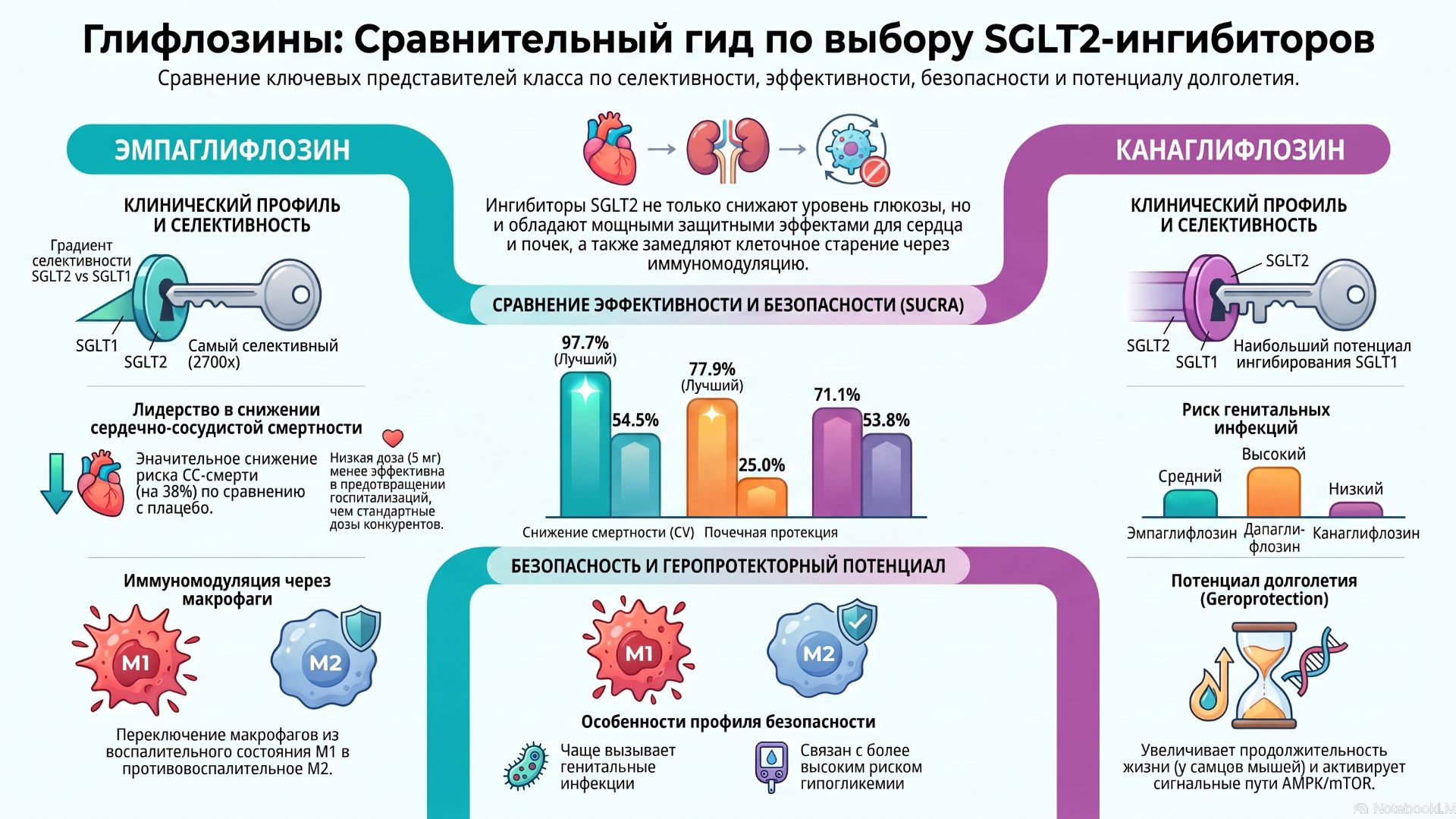 Сравнительный аналитический обзор глифлозинов: от контроля гликемии к мультиорганной протекции