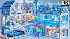 Постройте миниатюрный дом Frozen Blue с 8 великолепными комнатами и бассейном на крыше ❤️ #Мини