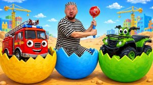 Сюрприз - Яйцо | Рабочие Машинки 🚜🥚 Детская Песня