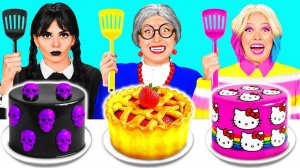 Кулинарный Челлендж# Уэнсдей Против Бабушки # Потрясающие Кухонные Лайфхаки