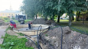 (Рыбинск-40) МОНТАЖ ФОНТАНА В ЖУРАВЛЁВСКОМ ПАРКЕ