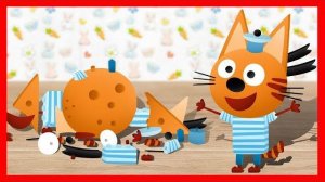ТРИ КОТА из Конструктора Собираем из деталей КОРЖИКА - Учим Цвета