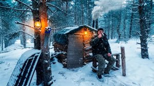 3 дня бушкрафта в лесной хижине. Попал в метель