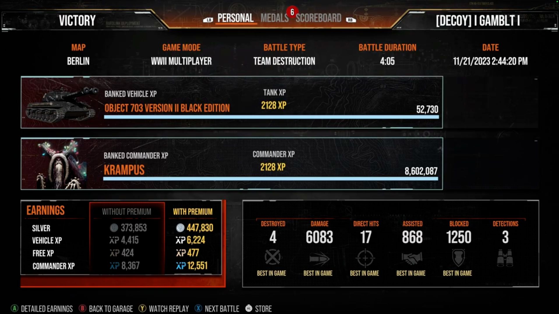 Object 703 Version II - 4 Kills, 6.9k damage combined смотреть онлайн