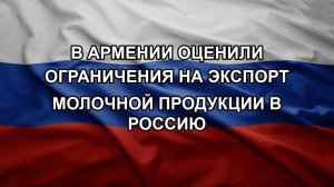 В Армении оценили ограничения на экспорт молочной продукции в Россию