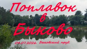 Поплавок в Быково. 04.07.2026. Быковский пруд. Рыбалка в Московской области.