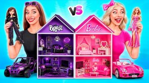 Строим Удивительный Кукольный Домик Барби vs Братц Челлендж # Смешные Cитуации от Jelly DO Chal