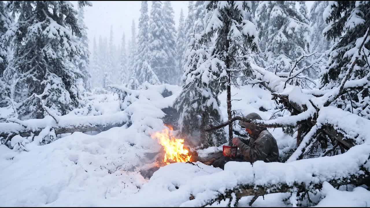 Выжить 3 дня в одиночку без теплой палатки в метель при -45°C