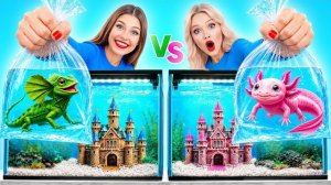 Строим Удивительный Домик | Аксолотль vs Ящерица Челлендж