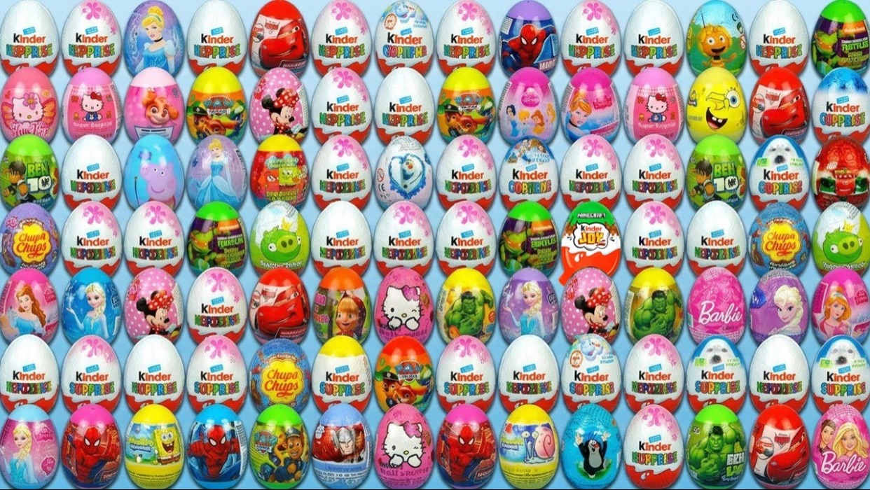 100 КИНДЕР СЮРПРИЗОВ!!! МЕГА РАСПАКОВКА! Мультяшные игрушки смотреть онлайн