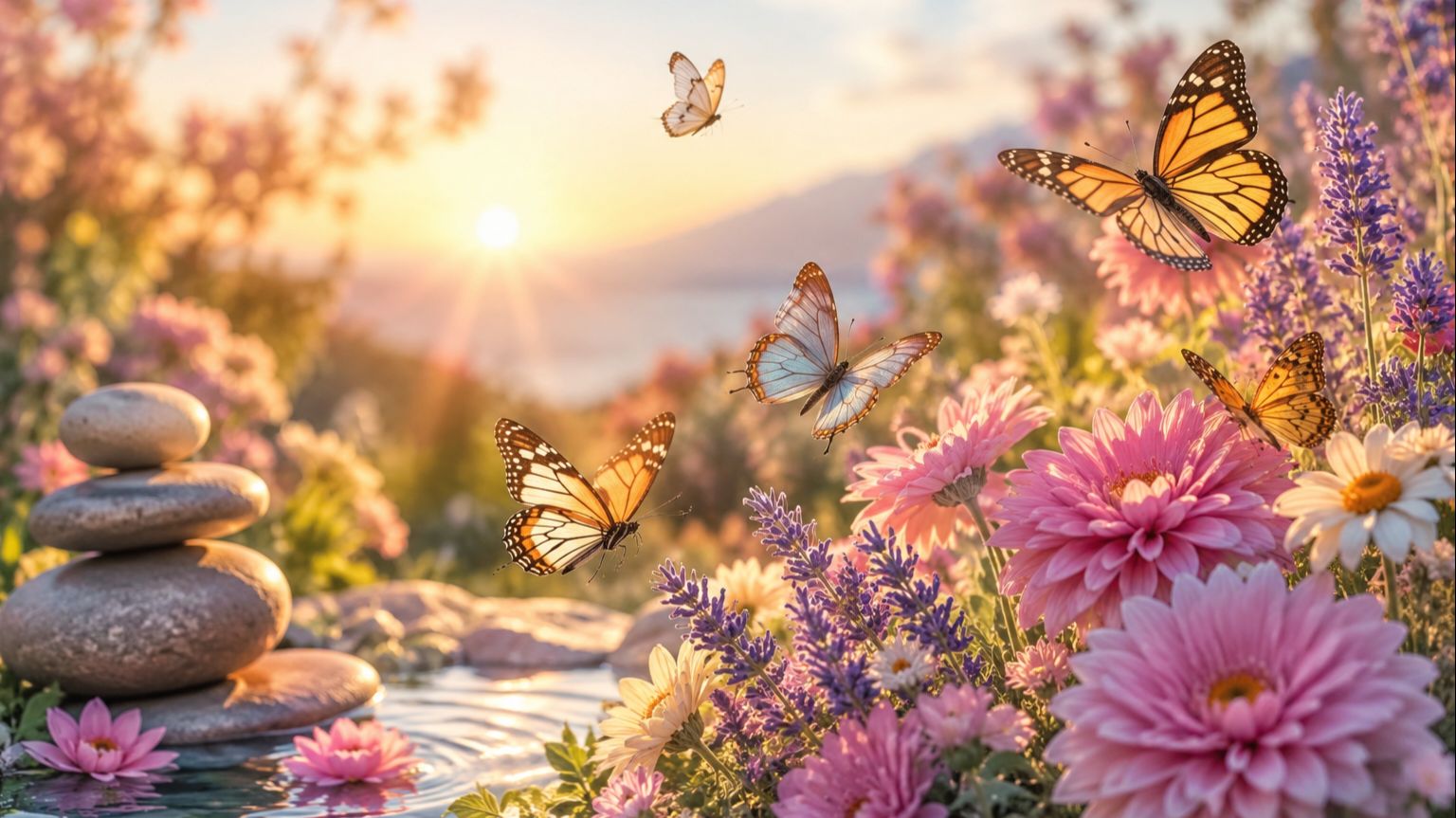 🦋 Бабочки и летние цветы 🌸 Релакс под музыку инструментальную, отдых, сон #релакс #отдых #сон #фон смотреть онлайн