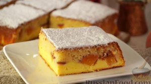 ТВОРОЖНЫЙ ПИРОГ С ПЕРСИКАМИ