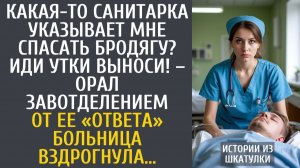 Истории из жизни Какая-то санитарка указывает мне спасать бродягу? Иди утки выноси! – орал начальник