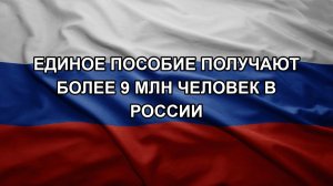 Единое пособие получают более 9 млн человек в России