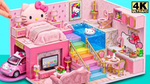 🎀🌈 Сделайте секретный дом мечты Hello Kitty с радужной лестницей и крытым бассейном ❤️#Миниатюр