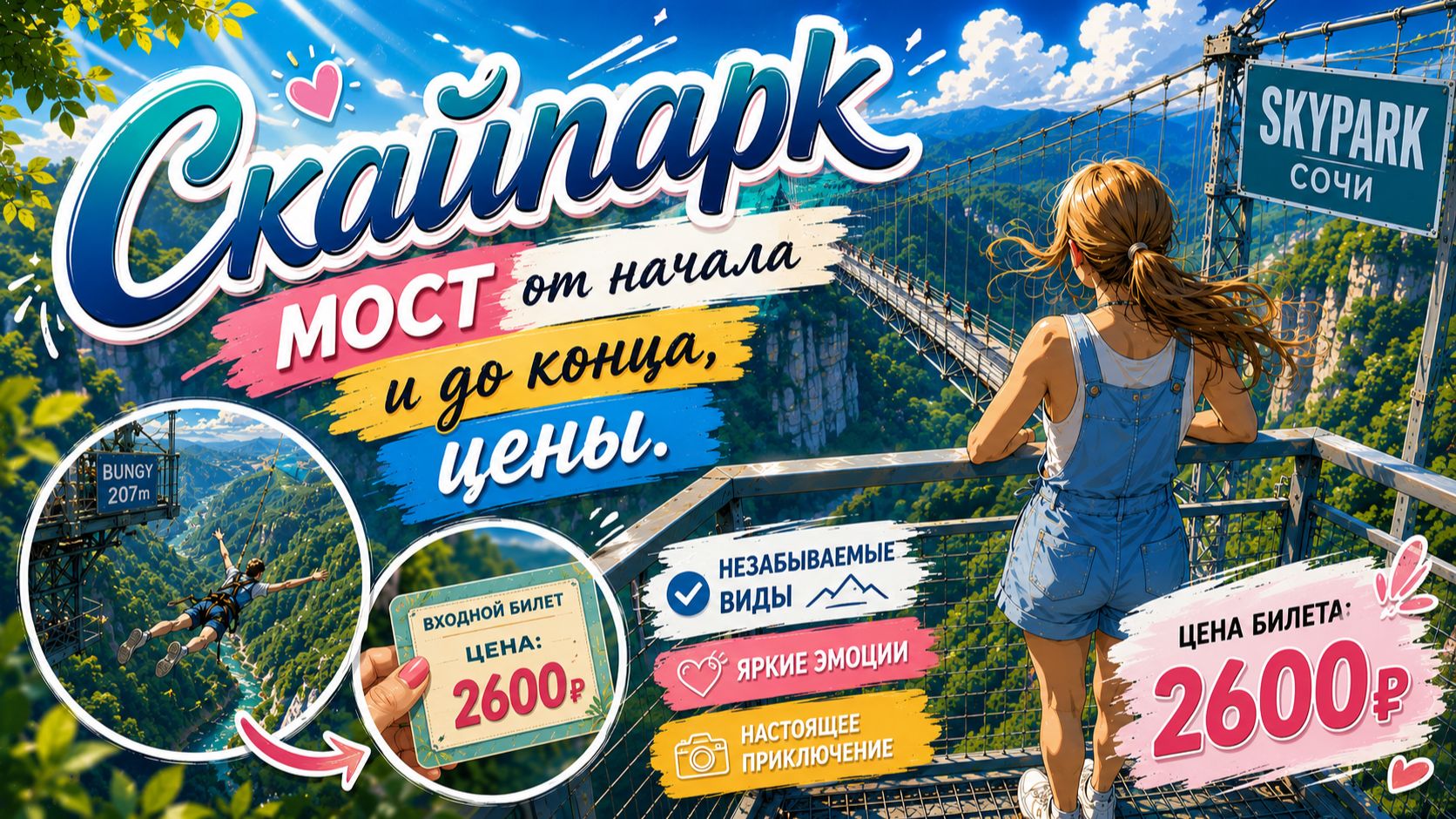 скайпарк, мост от начала и до конца