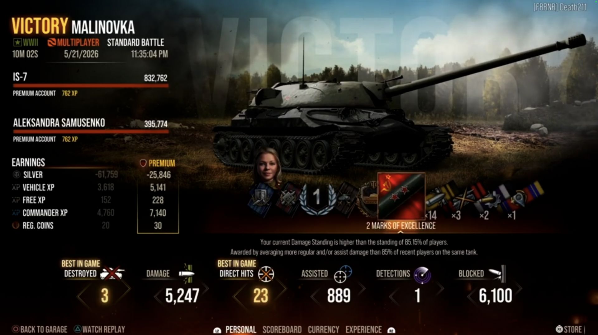 ИС 7 - 3 Kills, 6.1k damage combined смотреть онлайн