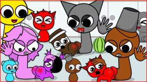 СПРУНКИ или СПРУНКЕ опять получили по попе | Sprunki мультфильм
