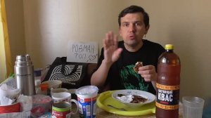 Мукбанг оладьи из капусты с живым квасом | поздравляю Родмана с днем рождения