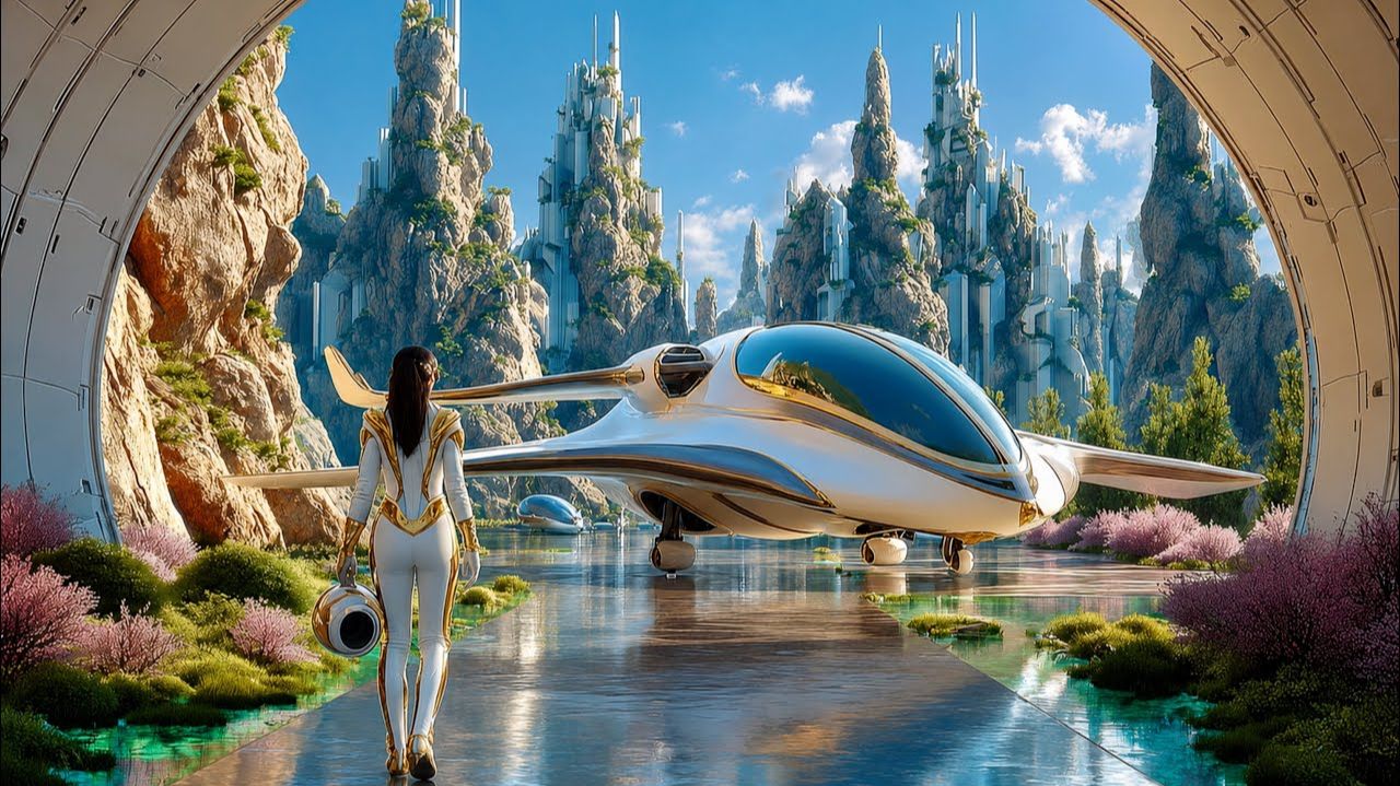 Futuristic Waterfall City 2300 Peaceful Ambient Music For Sleep, Relaxation & Focus