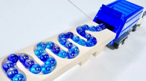 Мраморная дорожка ASMR ☆2 Длинный деревянный волновой склон HABA, мусоровоз 🟢