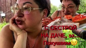 Выбрались с сестрой на дачу/Главное еды взяли много😉/Вот это дождище🤷♂️