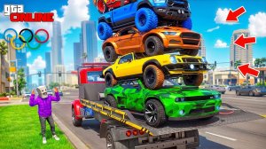 УГНАЛ 5 ТАЧЕК НА 5 ИСПЫТАНИЙ ЗА 8 МИНУТ В GTA 5! БИТВА ЭВАКУАТОРОВ В ГТА 5 ОНЛАЙН | ОЛИМПИАДА В ГТА