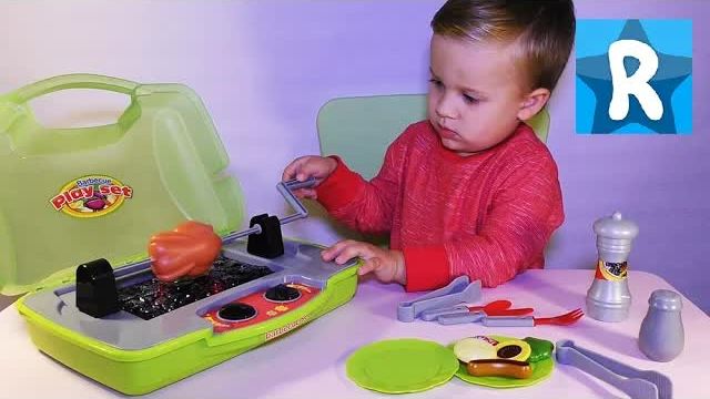 ★ Игрушечный Барбекю. Распаковка. Готовим Курицу на гриле. Toy Barbecue Grill play Cooking BBQ смотреть онлайн