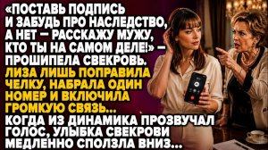 «ПОДПИШИ И ЗАБУДЬ О НАСЛЕДСТВЕ!» — ПРОШИПЕЛА СВЕКРОВЬ… НО ОДИН ЗВОНОК ЛИШИЛ ЕЁ ДАРА РЕЧИ…
