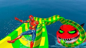 Спайдермен на небоскрёбе_ эпичное скольжение с физикой в GTA 5
