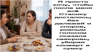 Истории из жизни|я просто хочу, чтобы после меня все Стасику досталось,