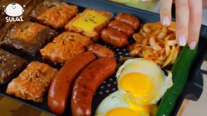 Мукбанг - острая лапша и лапша с чёрным соусом - аппетитная подача