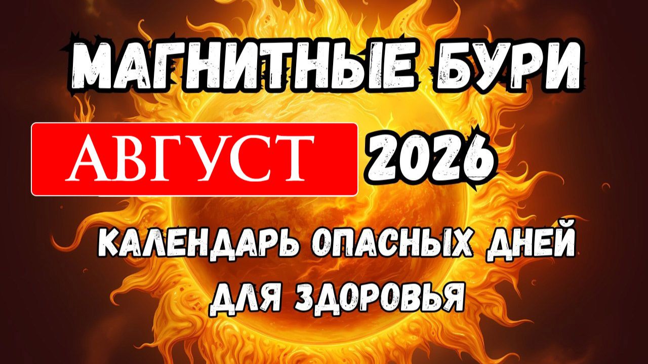 МАГНИТНЫЕ БУРИ В АВГУСТЕ 2026. НЕБЛАГОПРИЯТНЫЕ ДНИ В АВГУСТЕ 2026