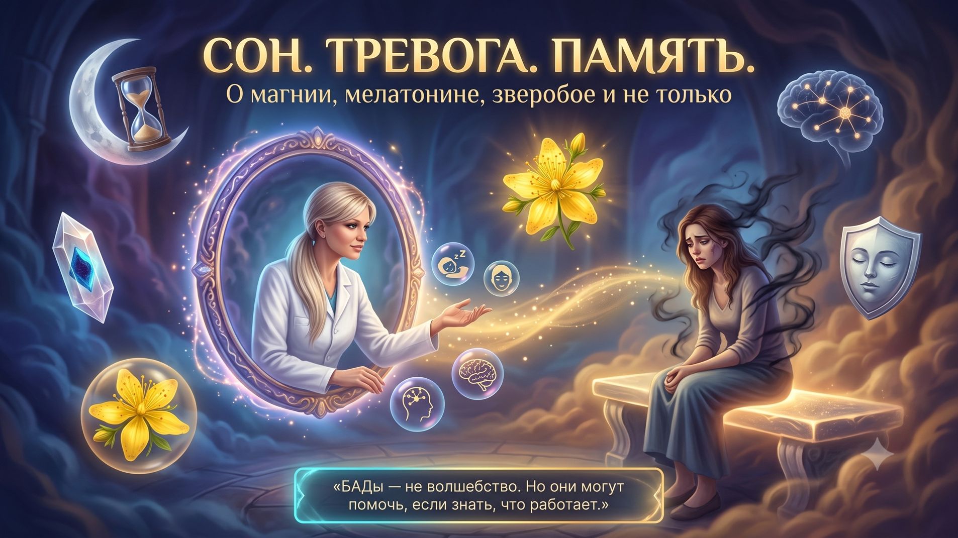 Сон, тревога, память: О магнии, мелатонине, зверобое и не только