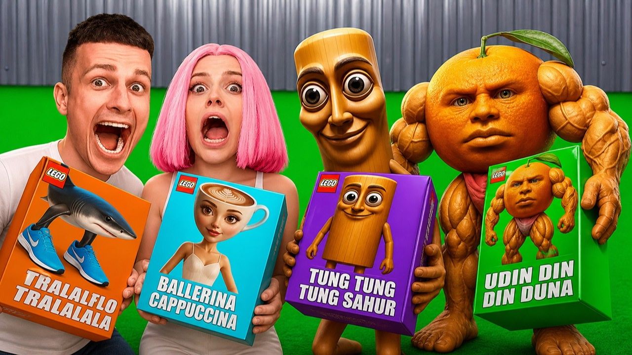 не открывай лего набор Tung Sahur, Ballerina Cappuccina в 3:00 ночи !!