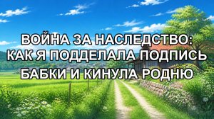 Война за наследство: как я подделала подпись бабки и кинула родню