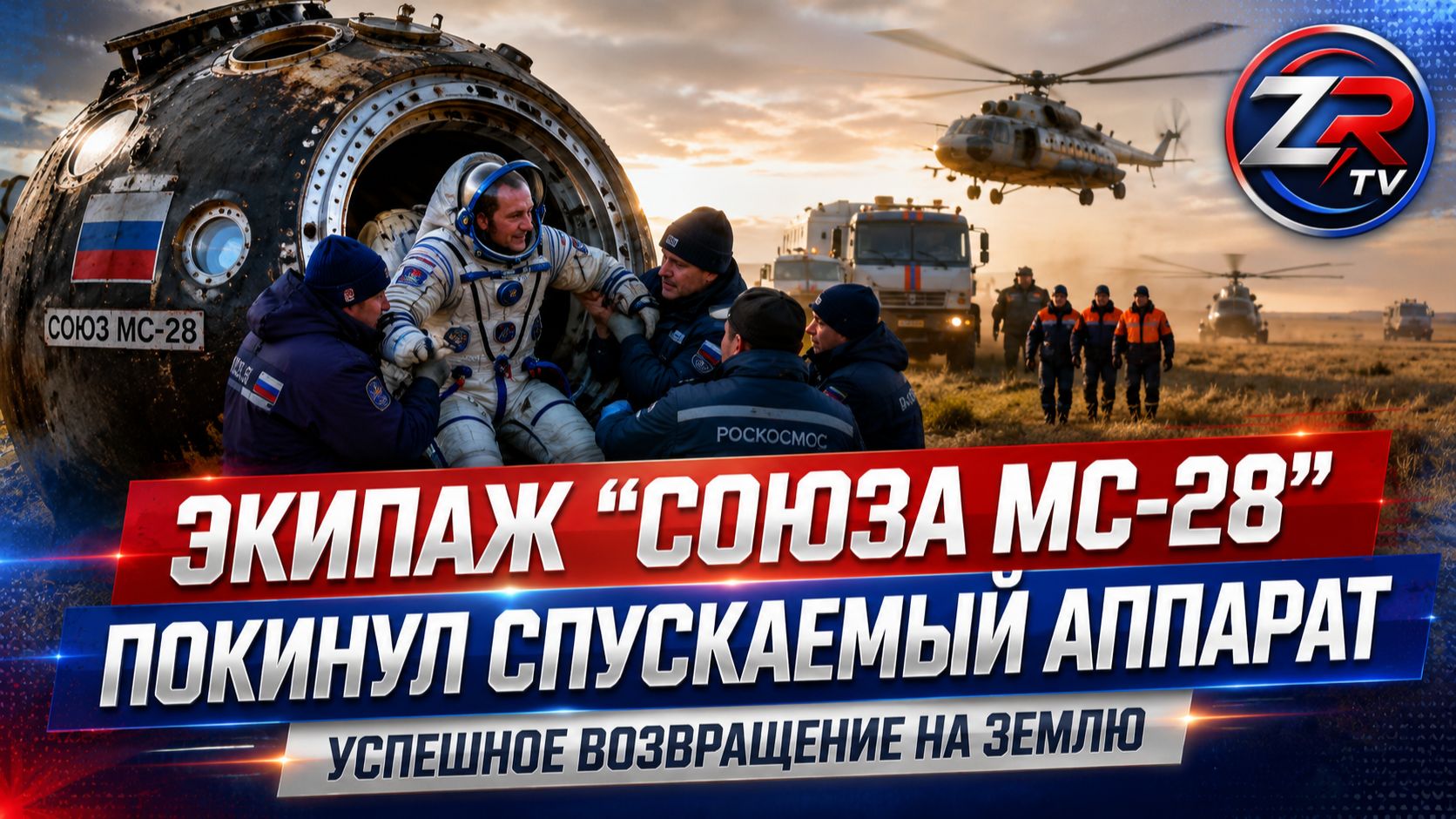 Экипаж «Союза МС-28» покинул спускаемый аппарат после возвращения на Землю