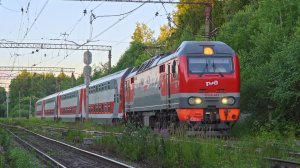 ЭП2К-483 с поездом Брянск - Санкт-Петербург съезжает с Киевского хода на БМО. Ст. Бекасово-1