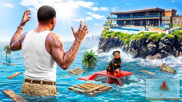 GTA 5, но каждые 30 секунд уровень воды поднимается! смотреть онлайн