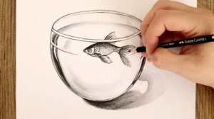 Как нарисовать рыбу в аквариуме: реалистичный рисунок карандашом