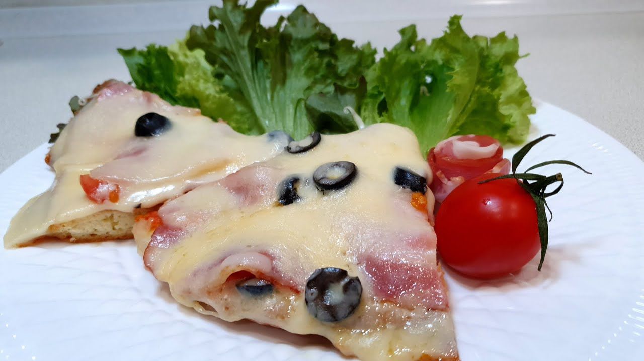 ВКУСНАЯ ПИЦЦА БЕЗ ДУХОВКИ ЗА 7 МИНУТ. ПИЦЦА БЕЗ МУКИ.