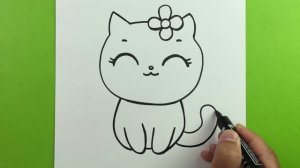 Как нарисовать милого кота шаг за шагом: простой урок рисования животных для детей