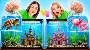 Строим Удивительный Аквариум | Аксолотл vs Черепашка Челлендж