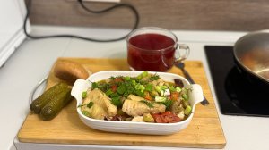 Треска с овощами мукбанг