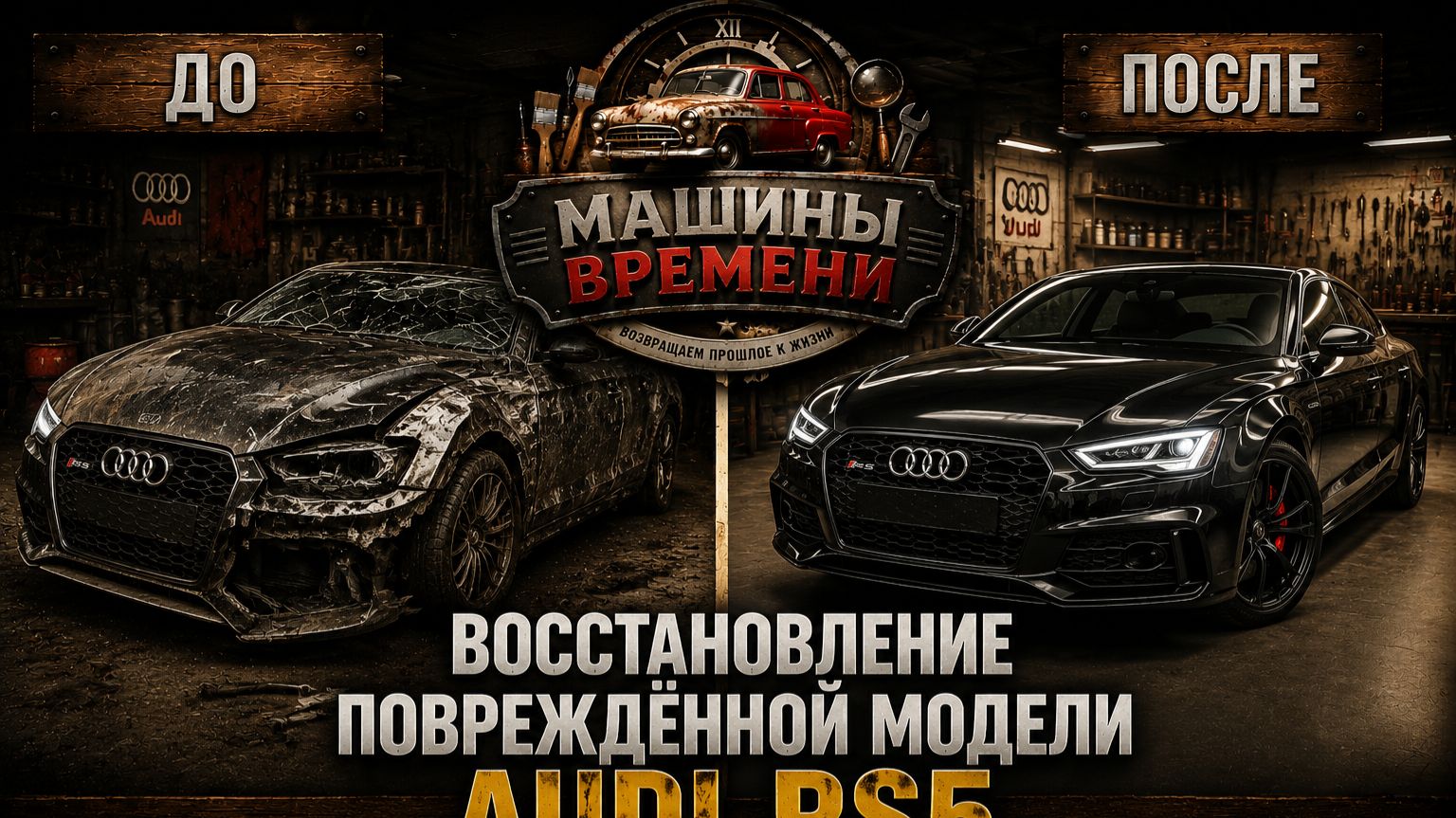 Восстановление повреждённой модели Audi RS5 — потрясающая реставрация