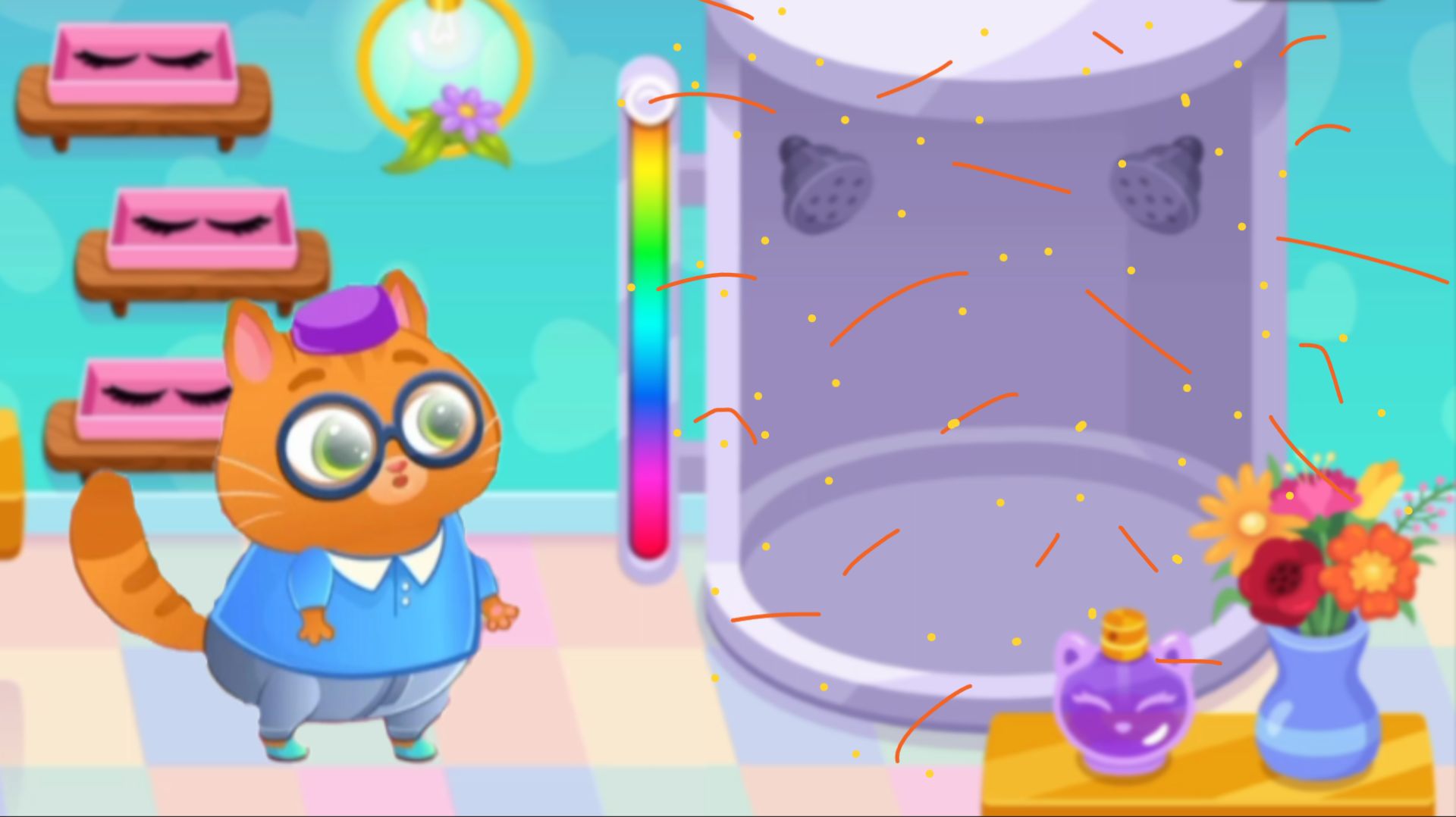 Обучалки-приключалки. Bubbu - My Virtual Pet Cat. №7. Перекрасочный душ в парикмахерской сломался. смотреть онлайн